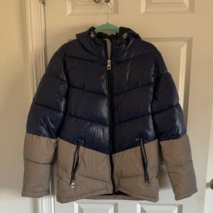 NWT Guess Size Small Blue & Gray Puffer coat